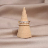 Korea Jewelry 14K Double Zircon Ring Women's Adjustable Accessory