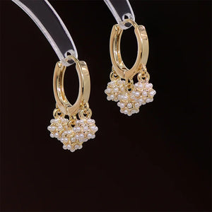 Korea Jewelry 14K Real Plating Tassel Pendant Earrings