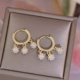 Korea Jewelry 14K Real Plating Tassel Pendant Earrings
