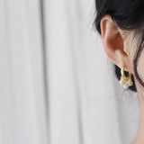 Korea Jewelry 14K Real Plating Tassel Pendant Earrings