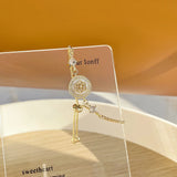 Korea Jewelry 14K Real Shell Camellia Bracelet for Women