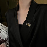 Korea Jewelry Zircon Leaf Tree Brooch Women Wedding Party Brooch