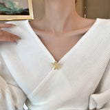 Korea Jewelry Zircon Leaf Tree Brooch Women Wedding Party Brooch