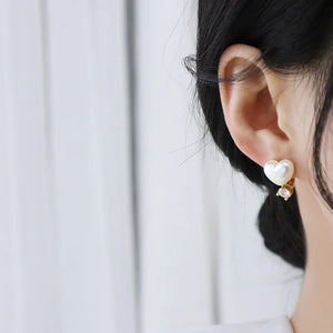 Korea Jewelry Mermaid Ji Pearl Zircon Earrings Women's Accessories
