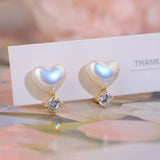 Korea Jewelry Mermaid Ji Pearl Zircon Earrings Women's Accessories