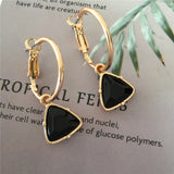 Korea Women Cat's Eye Stone Pendant Earrings