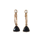 Korea Women Cat's Eye Stone Pendant Earrings