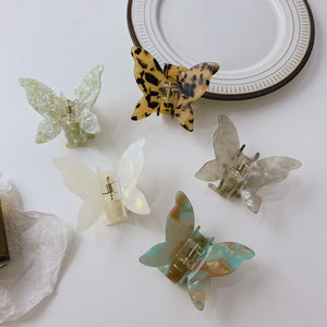 Vintage Women Hairpins Acrylic Butterfly Claw Clips