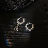 Korea 14K Real Pearl Letter M Bstud Earrings ZC Earrings