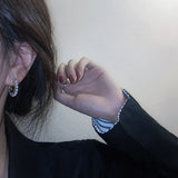 Korea 14K Real Pearl Letter M Bstud Earrings ZC Earrings