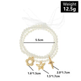 Korea Pearl Hand Chain Bracelet Set with Pendants and Ribbons