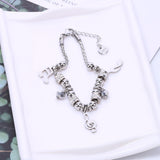 Korea Stainless Steel Musical Note Charms Bracelets Romantic Style