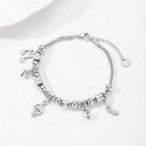 Korea Stainless Steel Musical Note Charms Bracelets Romantic Style