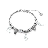 Korea Stainless Steel Musical Note Charms Bracelets Romantic Style