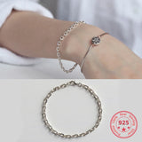 Korea Style 925 Sterling Silver Cross Chain Bracelet for Women