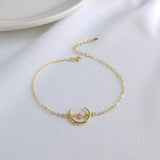 Korea Style 925 Silver Moon Bracelet for Women