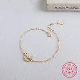 Korea Style 925 Silver Moon Bracelet for Women