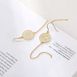 Korean Style 925 Silver Coins Tassel Earrings