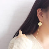 Korean Style 925 Silver Coins Tassel Earrings