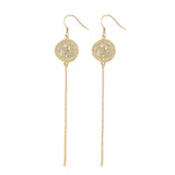 Korean Style 925 Silver Coins Tassel Earrings