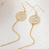 Korean Style 925 Silver Coins Tassel Earrings