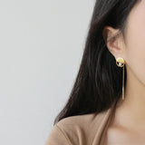 925 Silver Tassel Geometric Stud Earring for Women