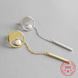 925 Silver Tassel Geometric Stud Earring for Women