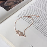 925 Sterling Silver Heart Pig Bracelet for Women