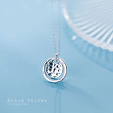 925 Sterling Silver Crater Pendant Necklace for Women