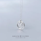925 Sterling Silver Crater Pendant Necklace for Women
