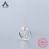 925 Sterling Silver Crater Pendant Necklace for Women