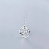 925 Sterling Silver Crater Pendant Necklace for Women