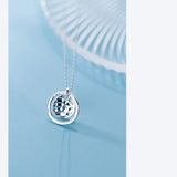 925 Sterling Silver Crater Pendant Necklace for Women