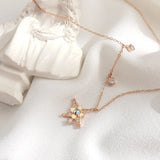 Korea Style 925 Sterling Silver Zircon Pendant Necklace
