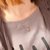 Korea Style 925 Sterling Silver Zircon Pendant Necklace