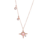 Korea Style 925 Sterling Silver Zircon Pendant Necklace