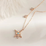 Korea Style 925 Sterling Silver Zircon Pendant Necklace