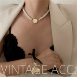 Korea Retro Pearl Necklace Classic Female Cold Necklace