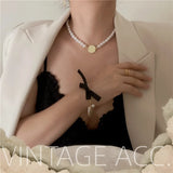 Korea Retro Pearl Necklace Classic Female Cold Necklace