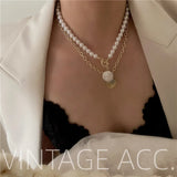 Korea Retro Pearl Necklace Classic Female Cold Necklace