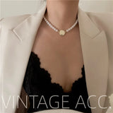 Korea Retro Pearl Necklace Classic Female Cold Necklace