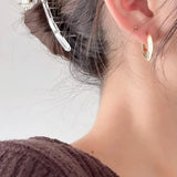 Korea S925 Sterling Silver Geometric Multi-layer Stud Earrings Women's Ins Style