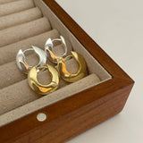 Korea S925 Sterling Silver Geometric Multi-layer Stud Earrings Women's Ins Style