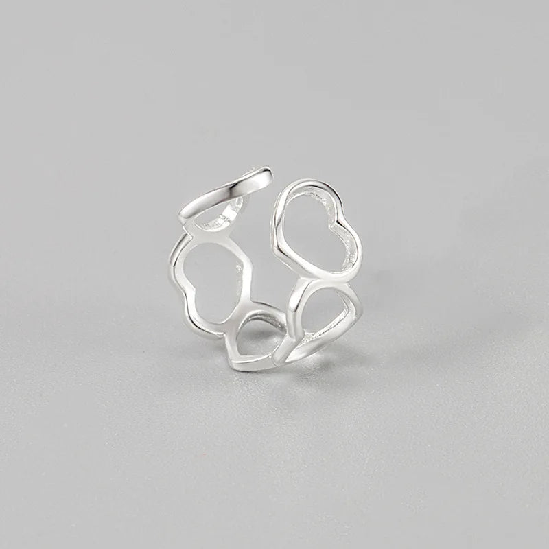 Korea S925 Sterling Silver Hollow Love Ear Bone Clip
