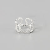Korea S925 Sterling Silver Hollow Love Ear Bone Clip