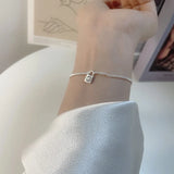 Korea S925 Smiley Face Small Lock Bracelet Ins Fairy Girl Silver Jewelry