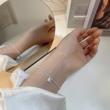 Korea S925 Smiley Face Small Lock Bracelet Ins Fairy Girl Silver Jewelry