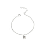 Korea S925 Smiley Face Small Lock Bracelet Ins Fairy Girl Silver Jewelry