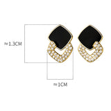 Korea S925 Sterling Silver Zircon Square Stud Earrings YME952