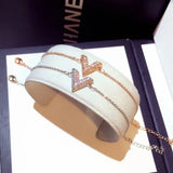 Korea V Letter Shape Bracelet for Women Charm Bracelets for Women